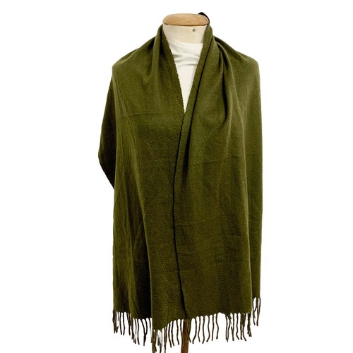 Fendi Boutique grün Fransen Schal 70"x17" - Kaschmir Halstuch Italien #A100