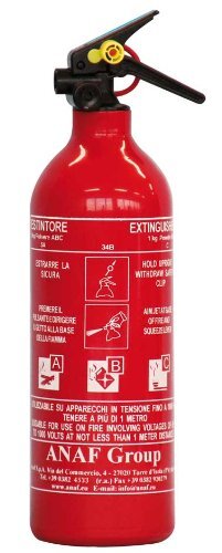 Cora 000126801 Estintore a Polvere 1 kg, Classe 5A 34B -C con Supporto