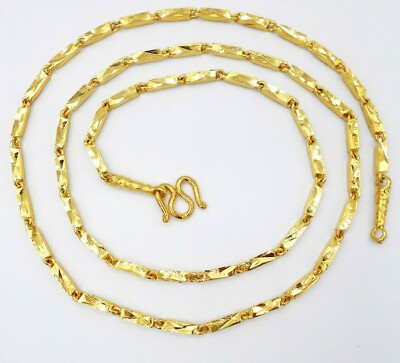22K 24K Thai Baht Yellow Gold GP Filled Necklace 24 inch mm Jewelry Women  Men
