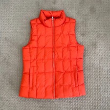 Vintage Gap Vest Women Medium Orange Goose Down Puffer Full Zip Hike Outdoors