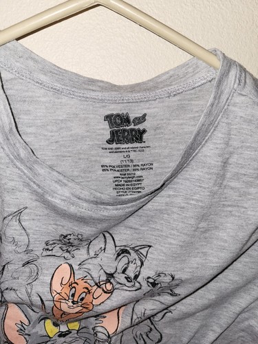 Tom Jerry T Shirt Girls Teen Size L 11 13 Cap Sleeves 25 L 20 Across Front Chest - Picture 16 of 24