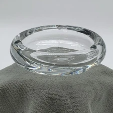 Ashtray Round Chrystal Clear Cut Glass Heavy 7” Vintage