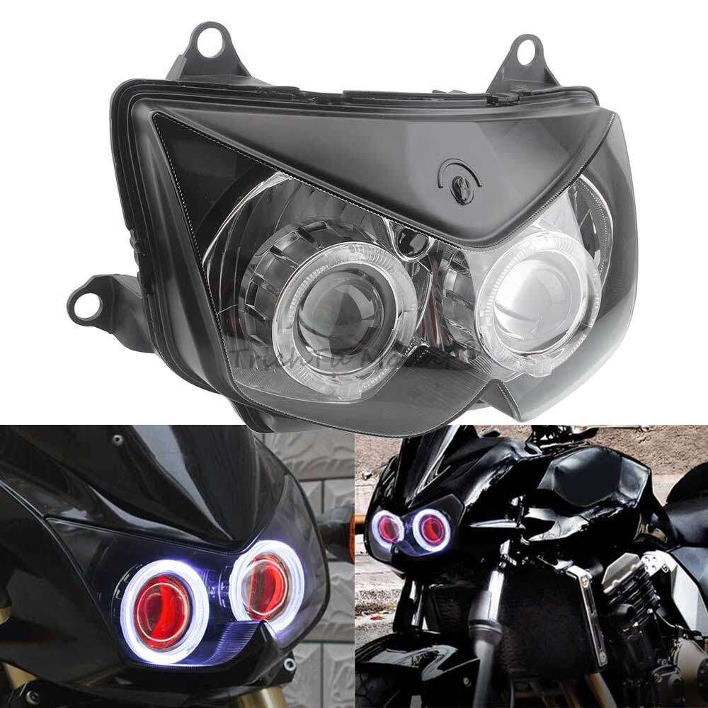 Fully Headlight Assembly w/White Angel Red Devil Eye For Kawasaki