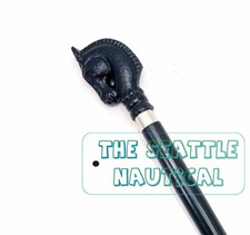 Antique Victorian Wooden Walking Cane Sticks Horse Head Handle Vintage Designer