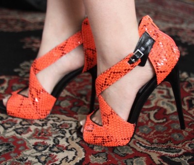 coral color heels