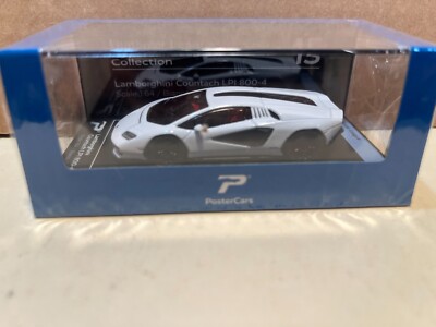 1/64 POSTER CARS LAMBORGHINI COUNTACH LPI 800-4 WHITE