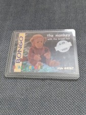 TY Beanie Babies BBOC Card - Series 1 Retired SILVER Bongo the Monkey