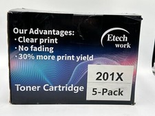 Etech Work 5 pack 201X Toner Cartridge Set, Color LaserJet M252/MFP/M277 Series
