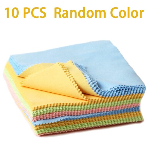 10PCS Random 130mm*130mm Portable Solid Color Microfiber Glasses Cleaning Cloth - Zdjęcie 5 z 6