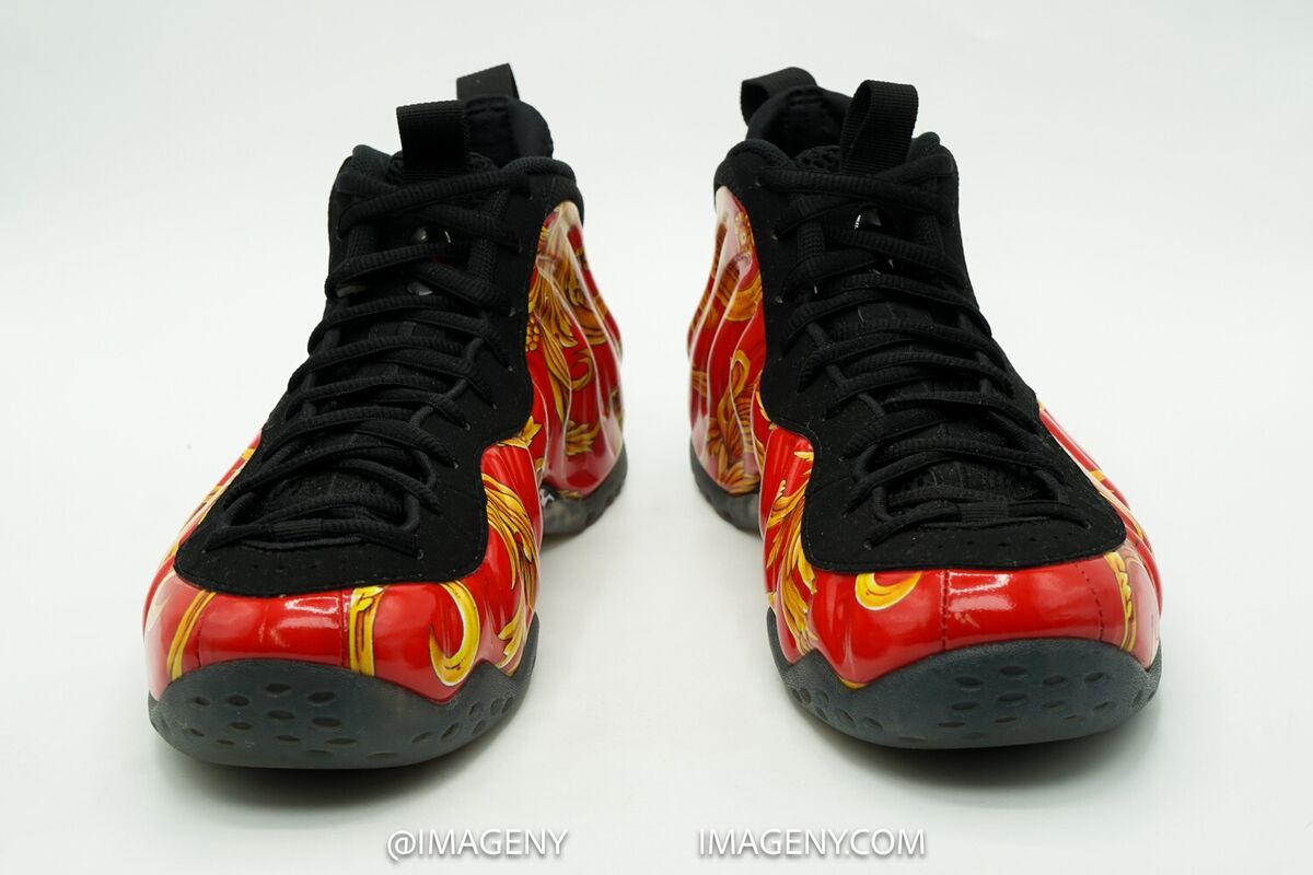 NIKE FOAMPOSITE ONE SUPREME USED SZ 9.5 SPORT RED BLACK NIKE FOAMPOSITE ONE SUPREME USED SZ 9.5 SPORT RED BLACK