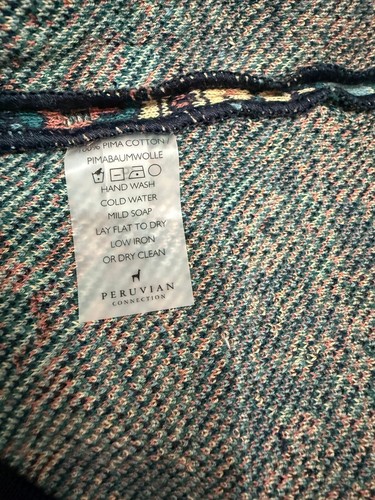 Peruvian Connection pima cotton jacquard knit sleeveless maxi dress size Large - Picture 7 of 7
