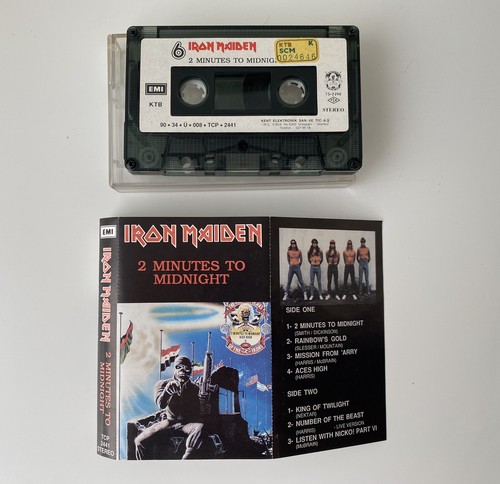 Iron Maiden, 2 Minutes To Midnight Super Rare Cassette Turkish Pressing VG - Picture 2 of 4