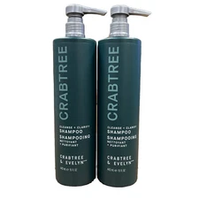 Crabtree & Evelyn Cleanse + Clarify Shampoo. 2 Bottles 15 FL OZ Per Bottle. New