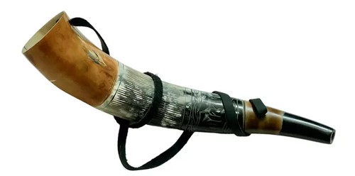Corno da guerra vichingo - tromba da battaglia 16" originale corno di bue - premium incisa a mano - Foto 7 di 10