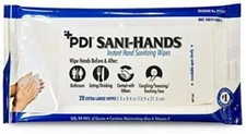 *1-Pack* PDI Sani-Hands 20 Hand Wipes Ethyl Alcohol 5.5" x 8.4" P71520