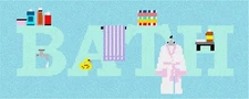 Bath Word Needlepoint Kit or Canvas (Home)