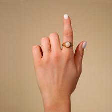 Rose Quartz Ring Gold Plated 925 Silver Women's Jewelry Gifts For Her