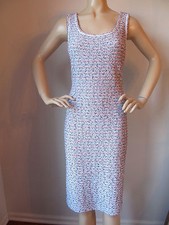 NWT St. John collection white multi knit Dress Women's Size 8