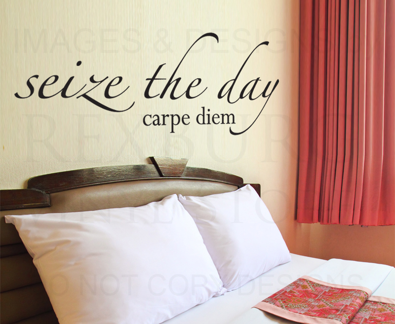 Carpe Diem Wall Decal Sticker Vinyl Art Quote IN22 Motivational Lettering