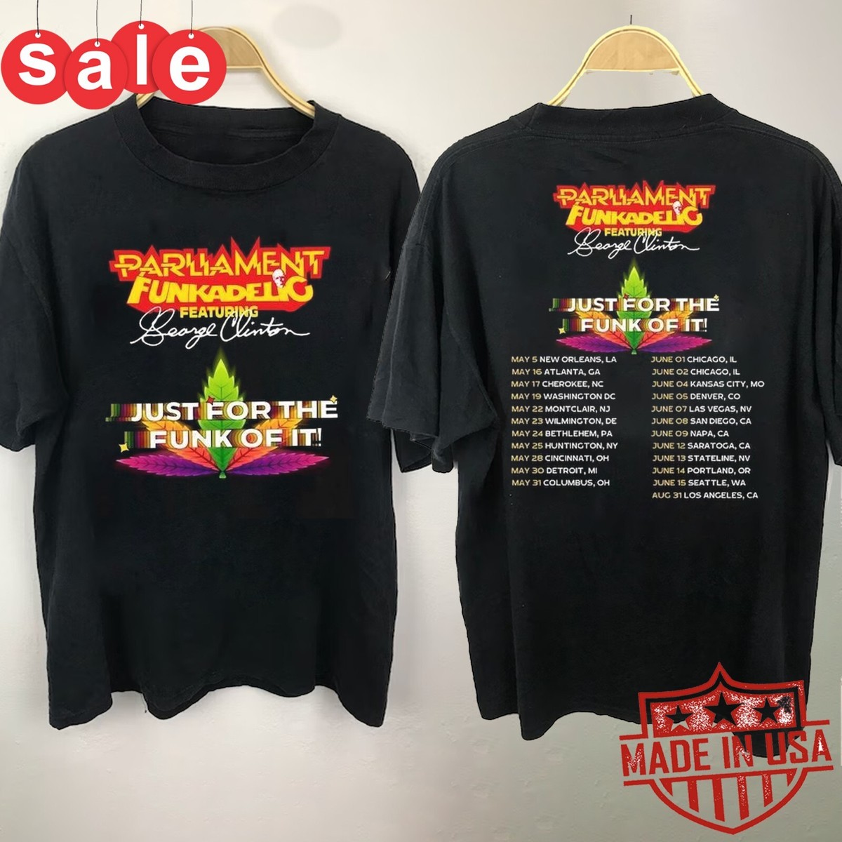 PARLIAMENT / FUNKADELIC バンTEE TOUR 76 Parliament Funkadelic and George Clinton 2024 Tour Unisex S