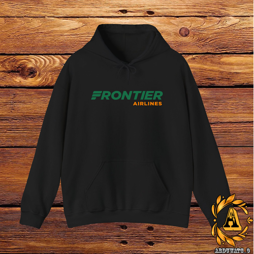 Frontier Airlines Logo Hoodie Sweatshirt Black/Navy/White/Sport Grey S-5XL - Picture 2 of 13