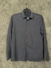 Ted Baker Men's Size 5 Navy Blue Circles Dress Shirt Flip Cuffs 270