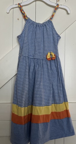 Girls Dress Size 10 Jona Michelle MultiColor Blue Yellow Orange Cotton Blend