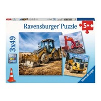 Ravensburger Kinderpuzzle 3X49 Teile Baufahrzeuge Im Einsatz | Puzzle Ab 5 Jahre