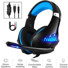 Gaming Headset for PC PS4 Xbox One iOS/Android device with Mic LED Light