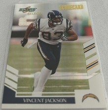 2007 Score Select Football Vincent Jackson San Diego Chargers Scorecard #d 100