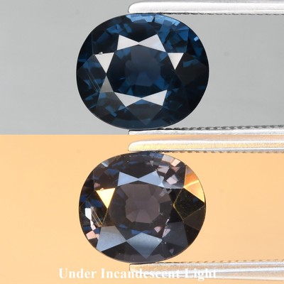   GLC 1.91ct VS Oval Natural Color Change Spinel - Sri Lanka Gem