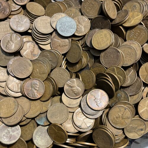 1-LB Lincoln Wheat Cents Random 1940's-1950's PDS 150 Pennies - 3 Roll Bulk Lot - Bild 2 von 17
