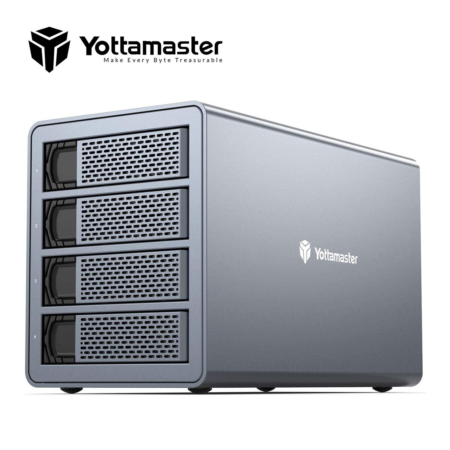 Yottamaster 4 Bay USB3.0 Typ-B Festplattengehuse Ghuse fr 2, 5" 3, 5" SATA HDD