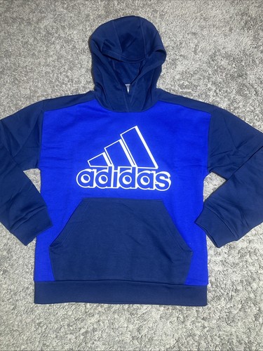 NEW Boy's Adidas Fleece Lined Blue Tech Hoodie Size Medium 10 - 12 - Picture 7 of 12