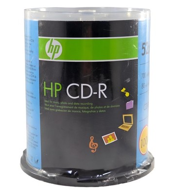 HP CD-R 52x 700 MB Data 80 Min Music video 100 Pk New Sealed