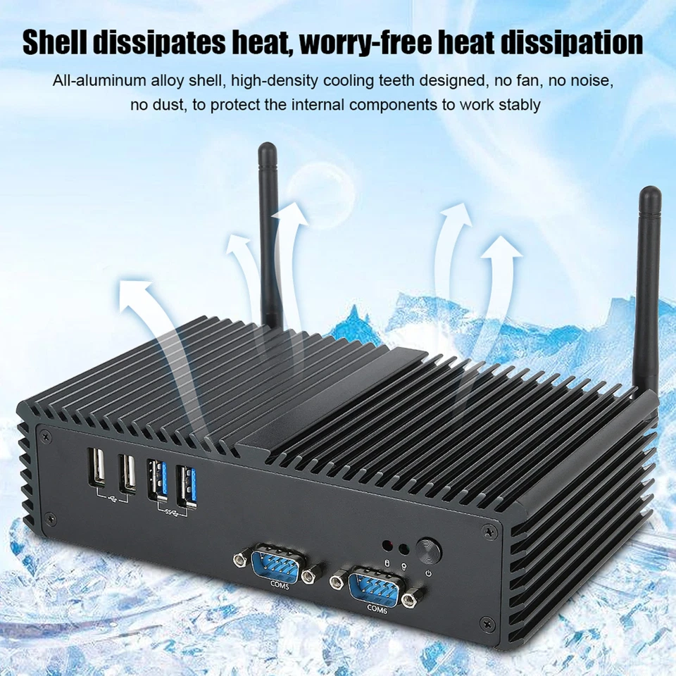 Dual Core Industrial Mini PC 6COM Mini Computer Host 4GB RAm64GB SSd1TB HDD - Image 2 of 4