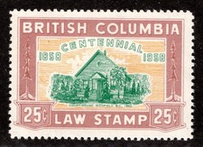 van Dam BCL47, 25c red brown, MNHOG (DAVAC), British Columbia Law Stamp, Canada