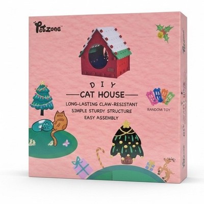 Petzone DIY Cat House Sturdy, Claw Resistant, Easy Setup Random Toy Premium Felt