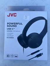JVC HA-S33UC USB-C On-Ear Wired Headphones with Microphone, Black