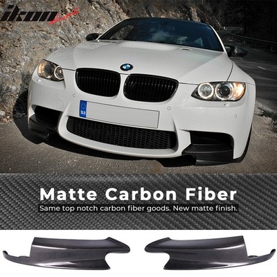 Fits 08-13 BMW E90 E92 E93 M3 P Style Front Lip Splitters 2PC Matte Carbon Fiber