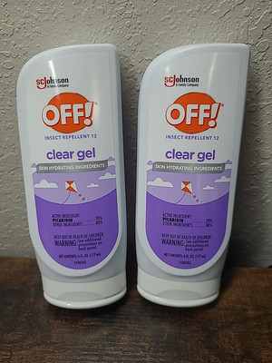 2 Bottles Of SC Johnson Off Insect & Mosquitoes Repellent 12 Clear Gel 6 FL Oz