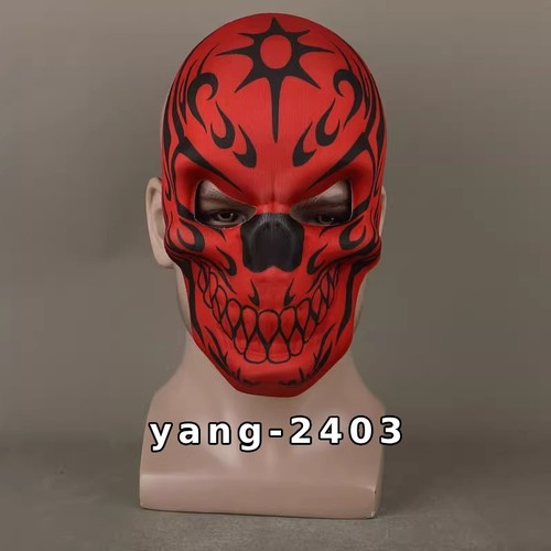 Day of the Dead Skull Print Mask Cosplay Funny Face Full Mask Halloween Prop 1PC - Picture 15 of 29