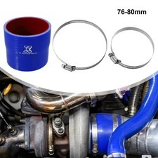 76-80mm 2.76"-3.15" ID Silicone Hose Coupler Intercooler Tube for Car Blue Red