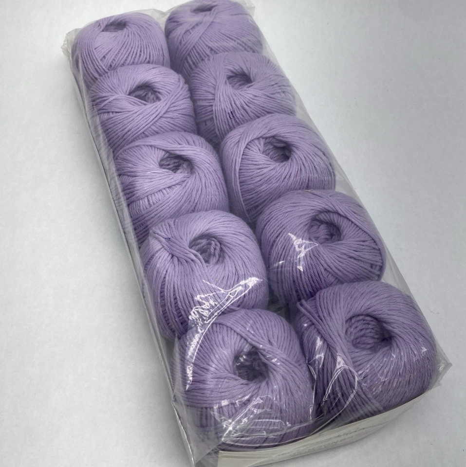 Lot Of 10 Vtg Patons Weekender 5818 Lilac Light Purple 100% Cotton Yarn Balls - Image 4 of 4