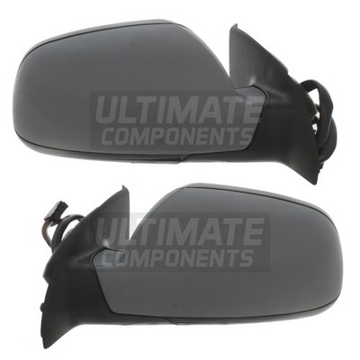 Peugeot 307 2001-2005 Electric Wing Door Mirrors Primed Covers Pair Left & Right
