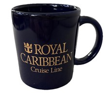 Royal Caribbean Cruise Line Coffee Cup Dark Blue Gold Lettering