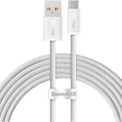 Kabel Baseus USB-A zu USB-C 100W 2m Schnellladenkabel Datenkabel Weiß