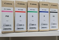 Canon PFI-706 Ink Tank Set 5pcs New Sealed Expired For iPF Series Japan