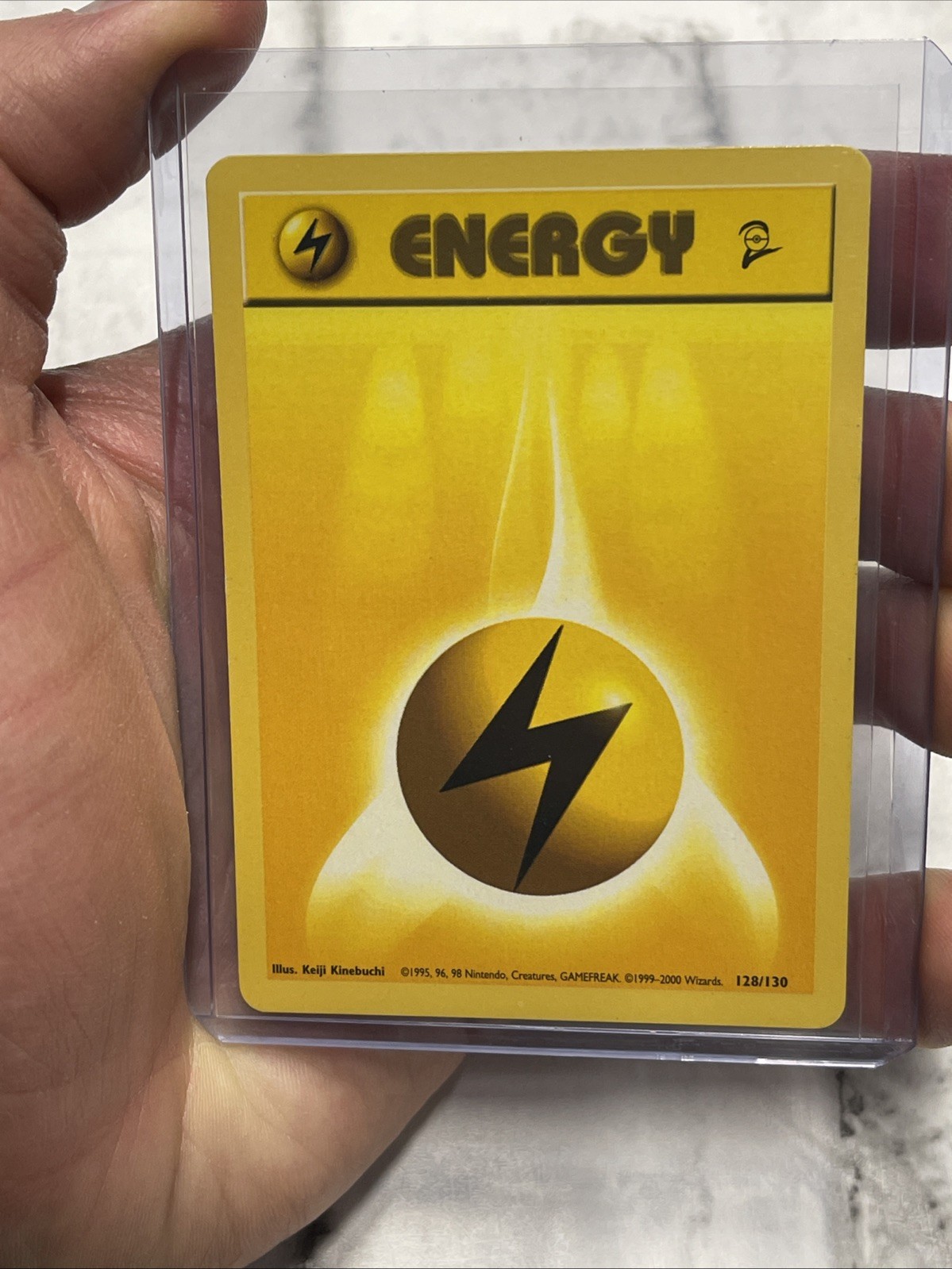 Pokemon Card Base Set 2 Lightning Energy 128/130 Vintage Vtg NM Nintendo TCG