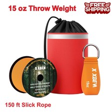 Throw Line Kit Polyester 150 ft Rope 15 Oz Weight Storage Bag for Tree Climbing